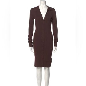 House of Harlow 1960 Carmen Knit V-Neck Knee-Length Brown Dress‎ Size Medium